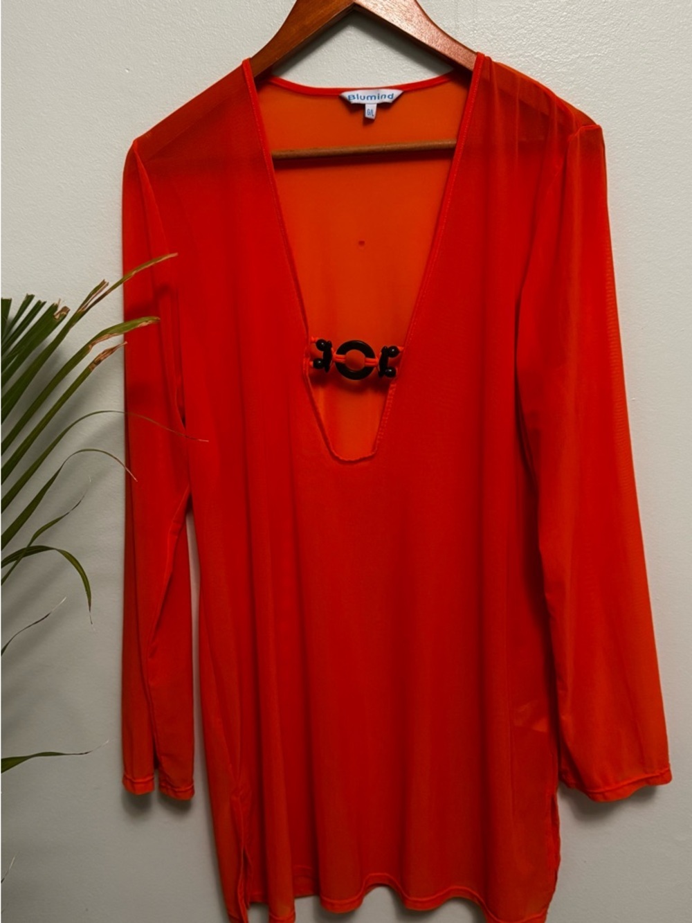 Blumind Vibrant Orange Sheer Top
